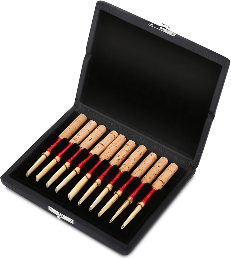 KooingTech 10PCS Oboe Reed Case, Wooden Clarinet Reed Case with Lock, Black Reed Case Suitable for Storing Oboe Reeds - Image 1